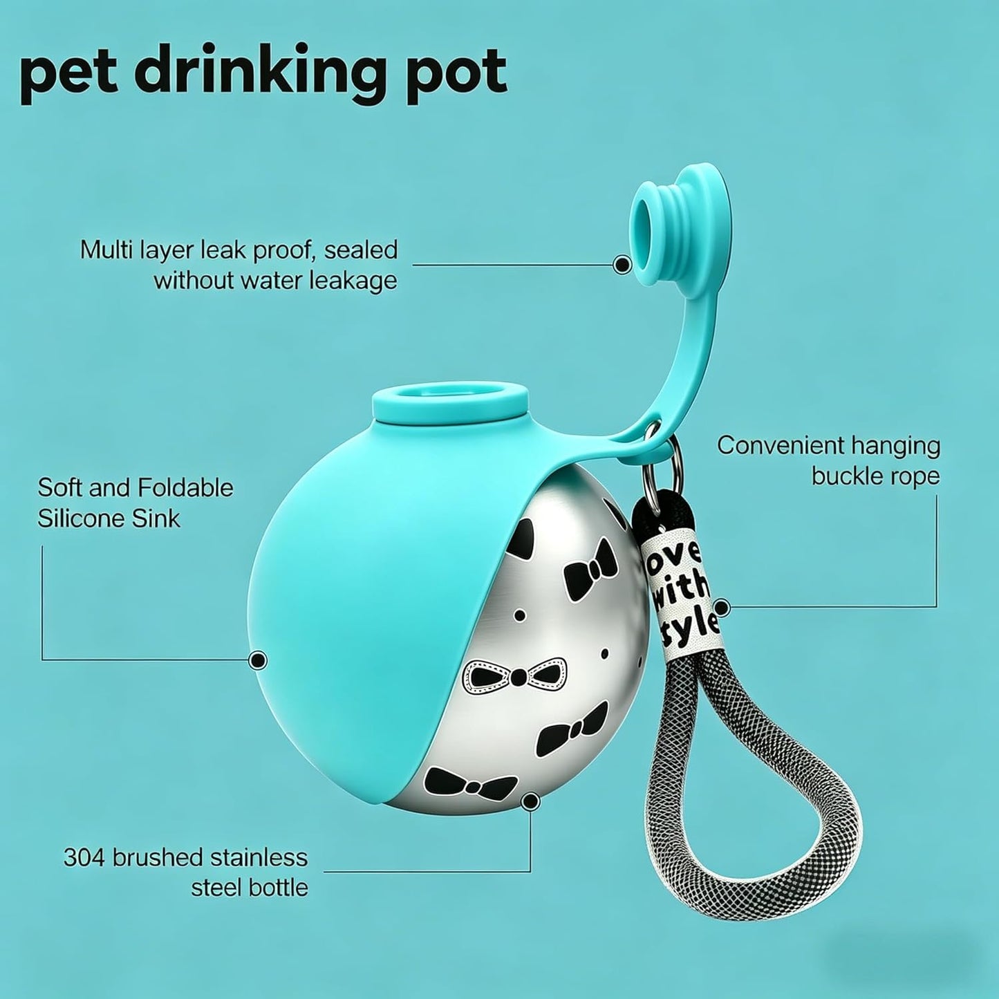 Pocket Paws Travel Water Bottle